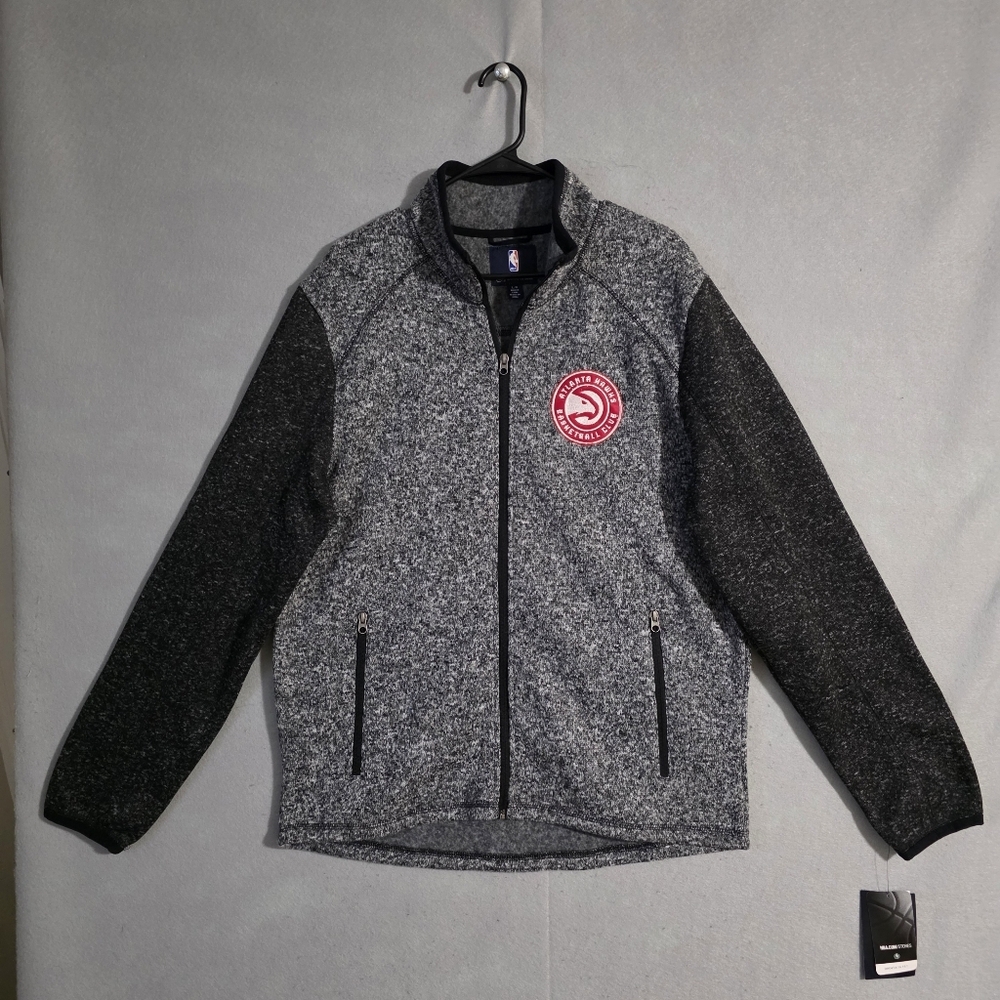 NWT Glll Carl Banks Atlanta Hawks Basketball Club Full Zip Sweater Size Large